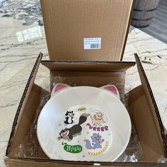 NEW Disney Parks Critter Chaos Collection Lucifer Figaro Marie Cat Ears Pet Bowl - Picture 2 of 5